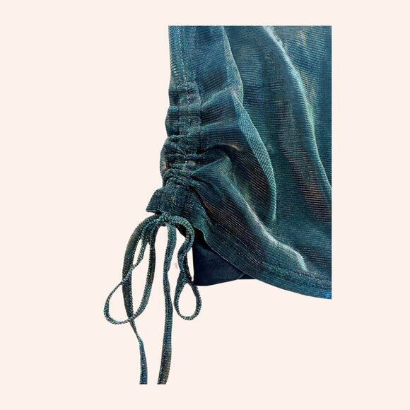 Lenni metallic mesh overlay strapless top - Picture 4 of 6